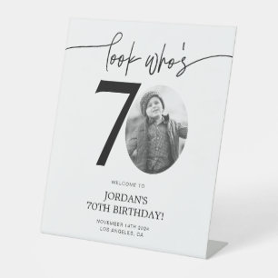 Photo 70th Birthday Welcome Sign   Look Who's 70