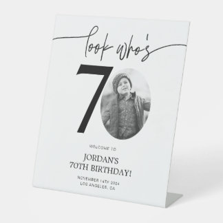 Photo 70th Birthday Welcome Sign | Look Who's 70
