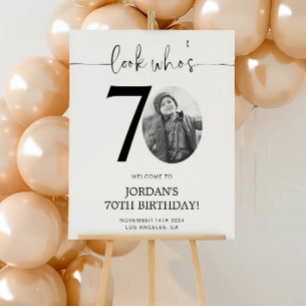 Photo 70th Birthday Welcome Sign Look Who's 70