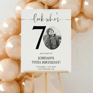 Photo 70th Birthday Welcome Sign | Look Who's 70