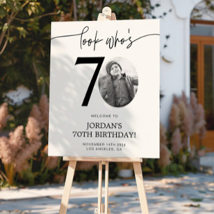 Photo 70th Birthday Welcome Sign   Look Who's 70