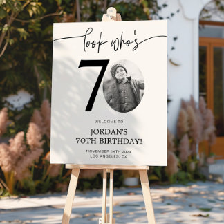 Photo 70th Birthday Welcome Sign | Look Who's 70