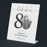 Photo 80th Birthday Welcome Sign | Look Who's 80<br><div class="desc">Welcome guests to your 80th birthday celebration with this stunning editable welcome sign. Featuring a sleek, customizable layout, this template allows you to easily add your own photo and personalize the text, making it a perfect addition to your milestone 80th birthday decor. Ideal for entryways or as a party focal...</div>