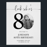 Photo 80th Birthday Welcome Sign | Look Who's 80<br><div class="desc">Welcome guests to your 80th birthday celebration with this stunning editable welcome sign. Featuring a sleek, customizable layout, this template allows you to easily add your own photo and personalize the text, making it a perfect addition to your milestone 80th birthday decor. Ideal for entryways or as a party focal...</div>