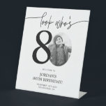 Photo 80th Birthday Welcome Sign | Look Who's 80<br><div class="desc">Welcome guests to your 80th birthday celebration with this stunning editable welcome sign. Featuring a sleek, customizable layout, this template allows you to easily add your own photo and personalize the text, making it a perfect addition to your milestone 80th birthday decor. Ideal for entryways or as a party focal...</div>