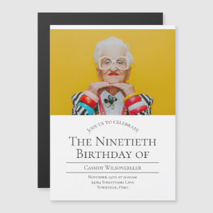Photo 90 Birthday Magnetic Invitation