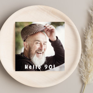 Photo 90th birthday party hello 90 guy black invitation
