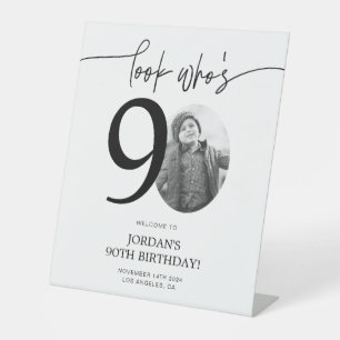 Photo 90th Birthday Welcome Sign   Look Who's 90