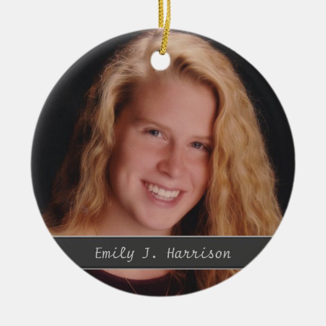 Photo Add Name and Text Keepsake Ornament (Front)