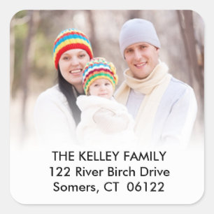 Photo Address Label, Custom Picture Square Sticker