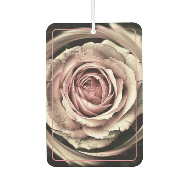 Photo Air Freshener with Text & Rose - HAMbyWG (Front)
