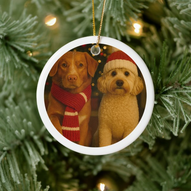 Photo and Custom Text Personalised Ceramic Tree Decoration (Tree)