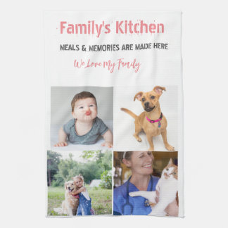 Photo and Modern Typography Kitchen Towels