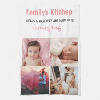 Photo and Modern Typography Kitchen Towels
