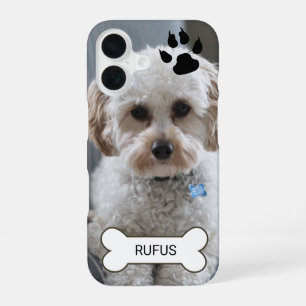 Photo And Name Custom Made Personalised Dog iPhone 16 Case