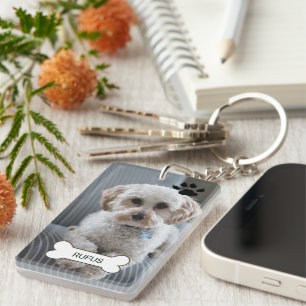 Photo And Name Custom Made Personalised Dog Key Ring