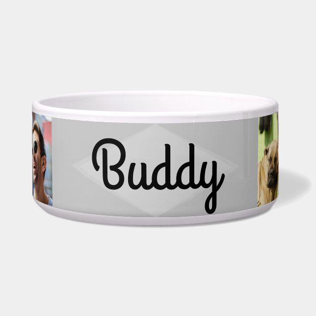 Photo and Name Dog Food Bowl - HAMbWG (Front)