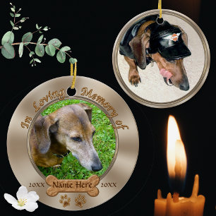 Photo and Name Personalised Dog Memorial Ornament