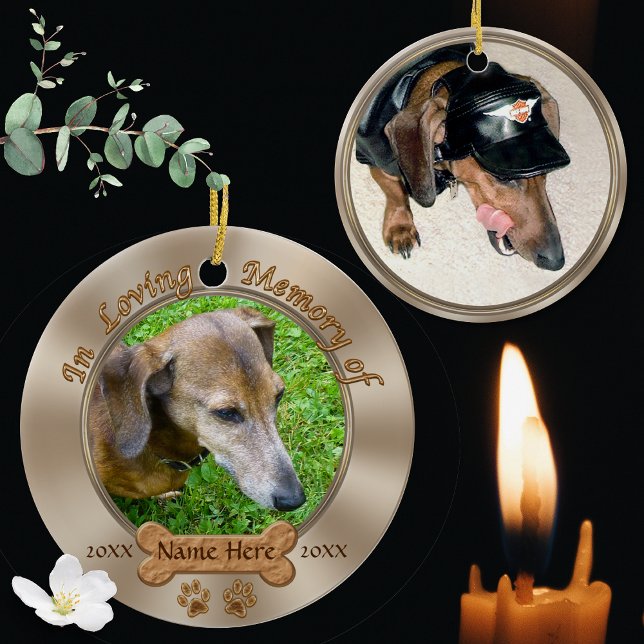 Photo and Name Personalised Dog Memorial Ornament (Creator Uploaded)