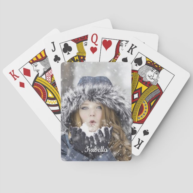 Photo and Name Template Create Your Own Playing Cards (Back)