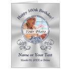 Photo and Personalise 100th Birthday Cards for Her