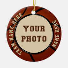 Photo and Personalised Basketball Ornament