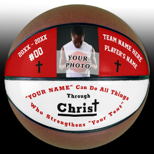Photo and Personalised Bible Verse Basketball