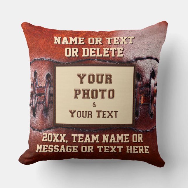 Photo and Personalised Football Pillow for Players (Front)