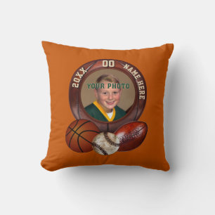 Photo and Personalised Sports Throw Pillows