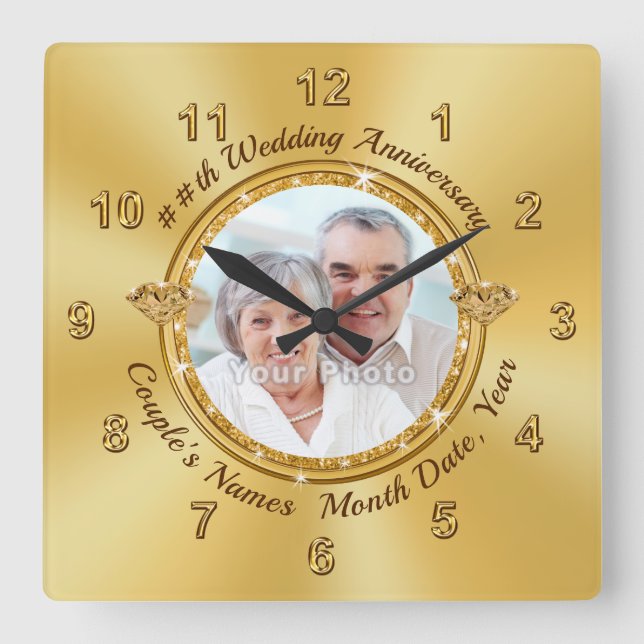Photo and Personalised Wall Clocks for Anniversary (Front)