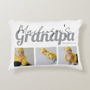 Photo and Text Grandpa Custom Personalised Decorative Cushion