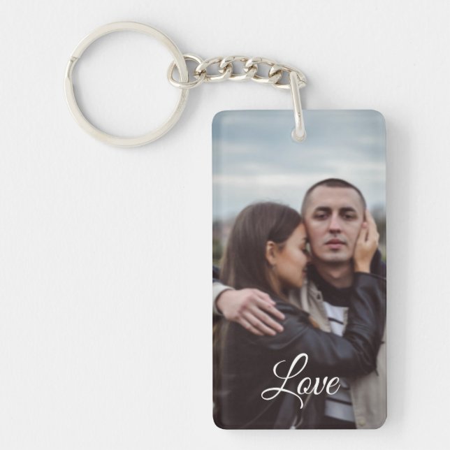 photo and text key chains that can be personalized (Front)