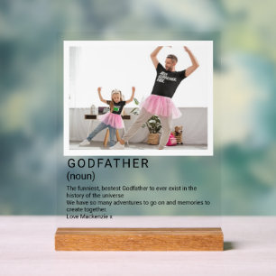 Photo and Text Personalised Godfather Description Acrylic Sign