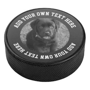 Photo And Text Personalised Unique Hockey Puck