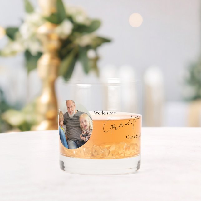 Photo and Text Personalised Whiskey Glass (Insitu (Wedding))