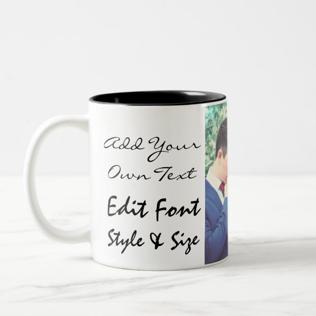 photo and text Two-Tone coffee mug (Left)