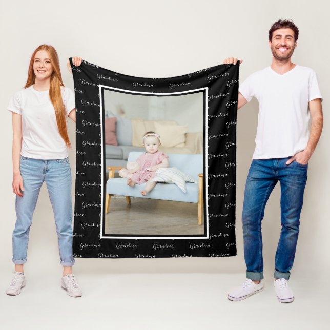 Photo and Text Unique Personalised DIY Custom Fleece Blanket (In Situ)