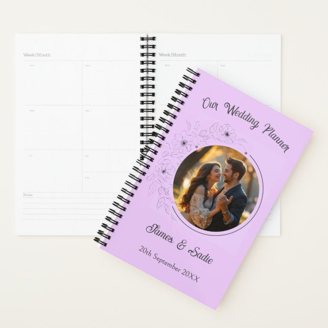 Photo Anemone on Light Lilac Wedding Planner (Display)
