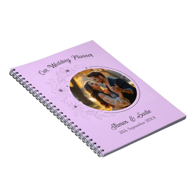 Photo Anemone on Light Lilac Wedding Planner Notebook (Right Side)