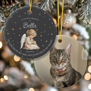 Photo Angel Cat Pet Memorial Ceramic Tree Decoration