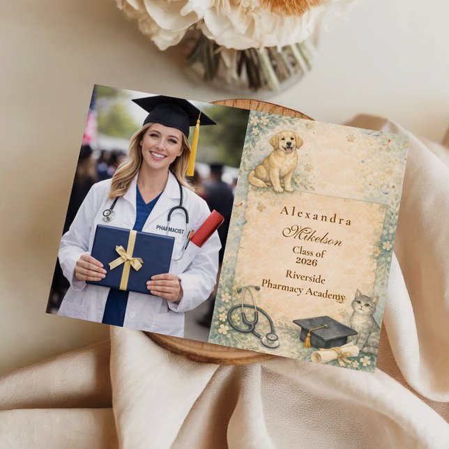 Photo Animal Care White Coat Graduation Announcement (Creator Uploaded)