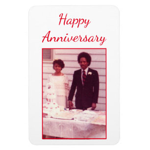 Photo Anniversary red and white Magnet