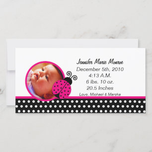 Photo Announcement Black Spring Time Lady Bug