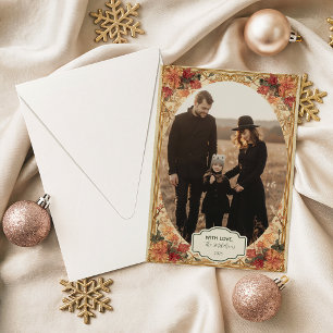 Photo Antique Gold Holiday Card