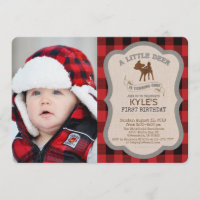 PHOTO/ANY AGE - Deer Boy Birthday Invitation
