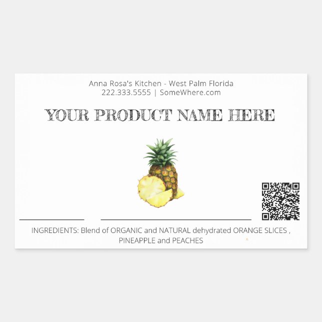*~* Photo AP30 DEHYDRATED Fruit QR Rectangular Sti Rectangular Sticker (Front)