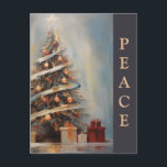 *~* Photo  AP44 Vintage Soft Magical Christmas Holiday Postcard<br><div class="desc">(search AP44 (Christmas Holiday ) and AP40 (jewellery) for similar items ) * Smoky Magical Mysterious Pastel Generic Old Fashioned Retro Vintage Classic Victorian Holiday Christmas SOFT CHALK LIKE painting of a decorated CHRISTMAS TREE The front text PEACE can be changed easily when you fill out the Personalisation form. The...</div>