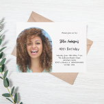 Photo arch birthday invitation<br><div class="desc">Add your own vertical size photo. An arch shaped photo frame. A chic white background colour.  Personalise and add a name and party details.</div>