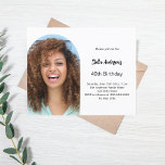 Photo arch birthday invitation<br><div class="desc">Add your own vertical size photo. An arch shaped photo frame. A chic white background colour.  Personalise and add a name and party details.  

1 sheet = 1 invitation printed edge to edge.</div>