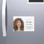 Photo arch birthday magnetic invitation<br><div class="desc">Add your own vertical size photo. An arch shaped photo frame. A chic white background colour.  Personalise and add a name and party details.</div>